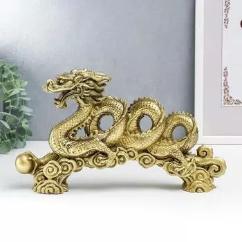 Нэцкэ полистоун под бронзу "Дракон" 17х28,5х6 см