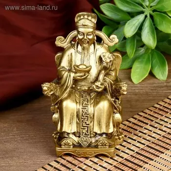 Нэцке полистоун бронза "Сидящий звёздный старец" 7х5,5х11,2 см