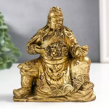 Нэцке полистоун под бронзу "Гуань Гун" 13х6,5х11,5 см