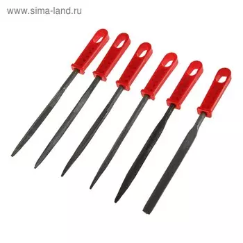 Надфили Top Tools, набор 6 шт., 140 мм, для работы с металлом, с ручкой