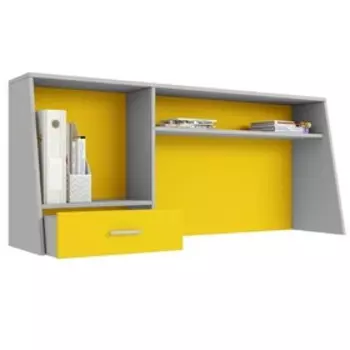 Надстройка для cтола Polini kids Aviv 1450, с ящиком и полкой, цвет серый-желтый