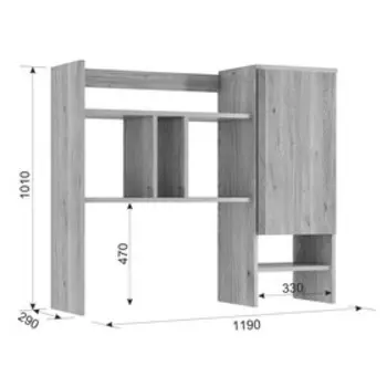 Надстройка для стола «Лайк 28.01», 1190 290 1010 мм, цвет дуб мария / фуксия