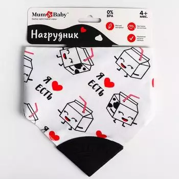 Нагрудник-бандана/слюнявчик для кормления M&B «ТРЕНД, Прингвин» непромокаемый с прорезывателем, на кнопке