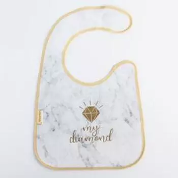 Нагрудник для кормления «My diamond» непромокаемый на липучке, с карманом