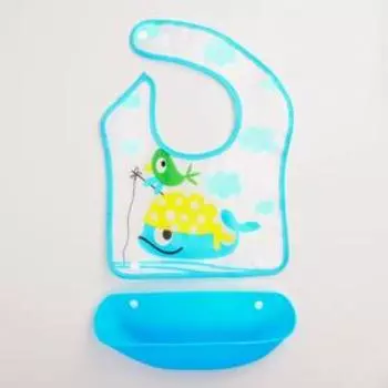 Нагрудник детский непромокаемый, с карманом «Кит»