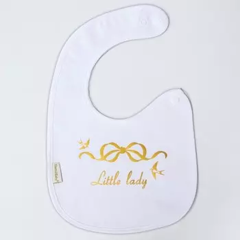 Нагрудник/слюнявчик для кормления «Little lady» на кнопке