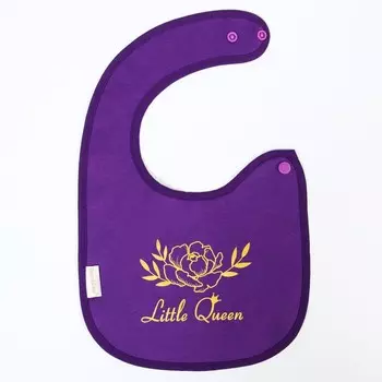 Нагрудник/слюнявчик для кормления «Little queen» на кнопке