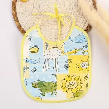 Нагрудник из нетканого полотна с ПВХ покрытием «Мультики», голубой, р-р. 2022 см