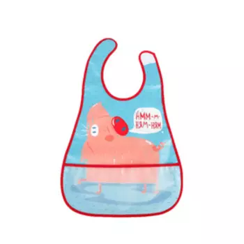 Нагрудник на липучке Happy Baby, от 6 месяцев, цвет blue