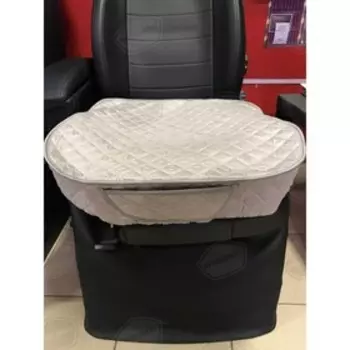 Накидка на переднее сиденье, Люкс, алькантара, квадрат, серая с бежевой нитью