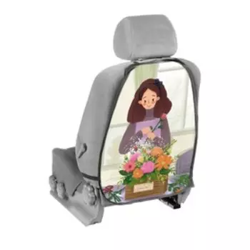 Накидка-незапинайка, 46х62 см, цветы, бежевый