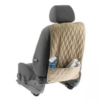 Накидка-незапинайка на спинку, с карманом, 65х43 см, оксфорд, ромб, бежевый