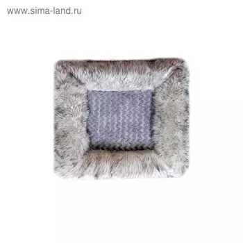 Накидка сиденья меховая искусственная 2 предм. без спинки Skyway Arctic, серый, S03002005