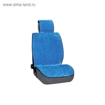 Накидка сиденья меховая искусственная мутон 5 предм. Skyway Arctic, синий соты