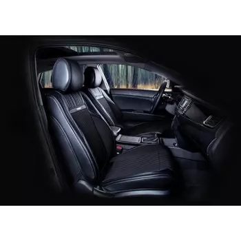 Накидки Arsenal, 3D, экокожа-твид, набор 2 шт, черный