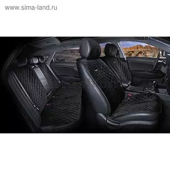 Накидки California Plus, премиум велюр - экокожа, набор на весь салон, черный