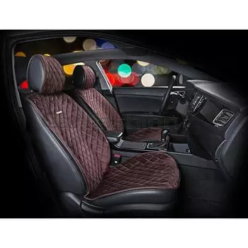 Накидки California, премиум велюр - экокожа, набор 2 шт, кофе