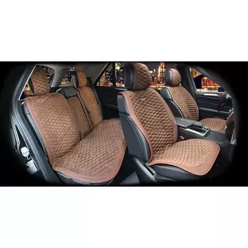 Накидки Capri Plus, премиум нубук - экокожа, набор на весь салон, коричневый