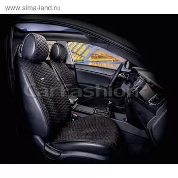 Накидки CAPRI PRO, экокожа-нубук, на передние сиденья, черный/черный/оранжевый