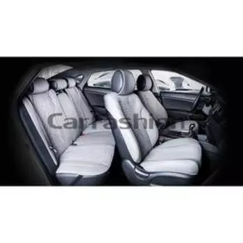 Накидки Element Plus, экокожа - текстиль, набор на весь салон, серый