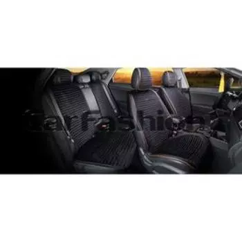 Накидки Monaco Plus, 3D, премиум велюр, набор на весь салон черный/красный