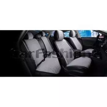 Накидки Monaco Plus, 3D, премиум велюр, набор на весь салон черный/серый