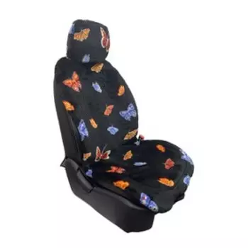 Накидки на передние сиденья "БАБОЧКА-1", черные, набор 2 шт.