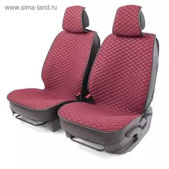 Накидки на передние сиденья Car Performance, 2 шт, fiberflax (лен), ромб, розовый