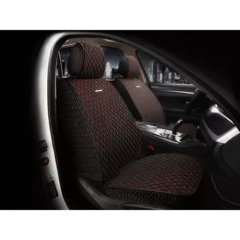Накидки на передние сиденья CarFashion ICEBERG FRONT, цвет черный/черный/красный