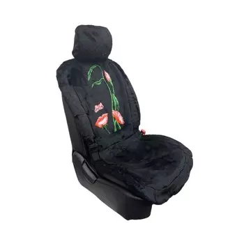 Накидки на передние сиденья "ДЕВУШКА", черные, набор 2 шт.