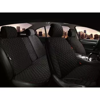 Накидки на весь салон CarFashion SOKOL PLUS, цвет черный/черный/красный
