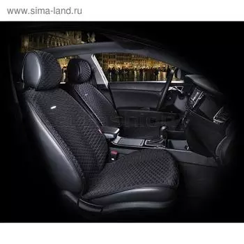 Накидки Palermo, на передние сиденья, текстиль, черный/синий, 2 шт