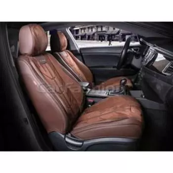 Накидки START 5D, экокожа-замша, на передние сиденья, кофе/кофе/кофе