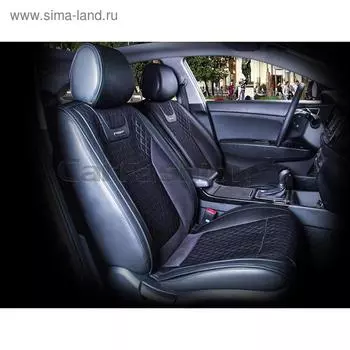 Накидки Torino, капрон - экокожа, набор 2 шт, черный