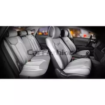 Накидки Urban, 3D, твид - экокожа, набор на весь салон, серый/темно-серый