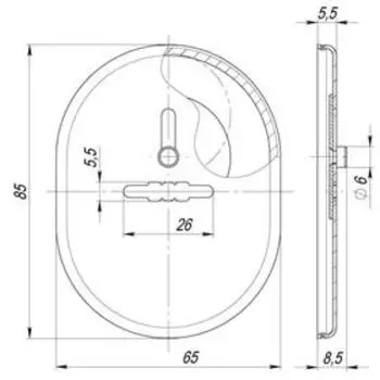 Накладка декоративная ESC 476 СP, на сув. замок с шторкой, цвет хром