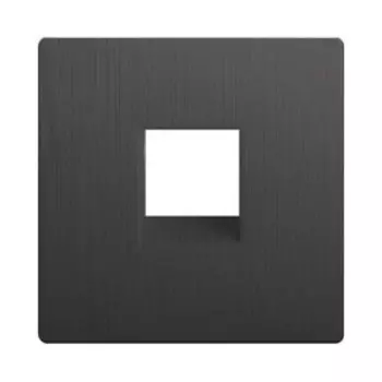 Накладка для телефонной розетки WL04-RJ-11-CP RJ11 цвет графит рифленый, материал пластик