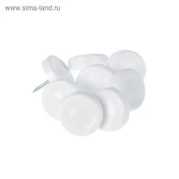Накладка мебельная круглая ТУНДРА, d=24 мм, 8 шт., пластиковая, белая