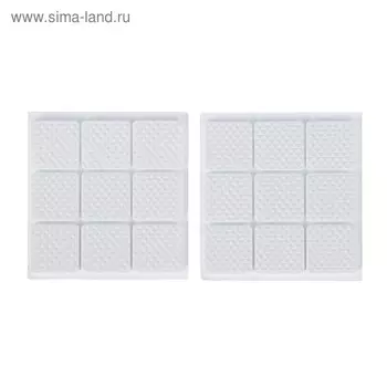 Накладка мебельная квадратная ТУНДРА, размер 2525 мм, 18 шт., полимерная, белая