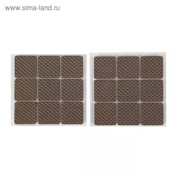 Накладка мебельная квадратная ТУНДРА, размер 2525 мм, 18 шт., полимерная, коричневая