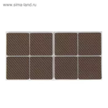 Накладка мебельная квадратная ТУНДРА, размер 3838 мм, 8 шт., полимерная, коричневая