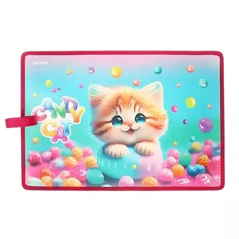 Накладка на стол пластиковая А3, 430 х 290 мм, 500 мкм, Candy Cat