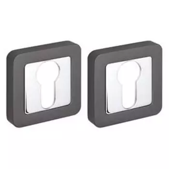 Накладка под цилиндр ET XM GR/CP-23, цвет графит, хром