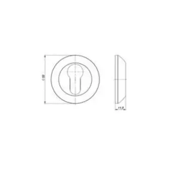 Накладка под цилиндр ET ZR SN/CP-3, цвет матовый никель, хром