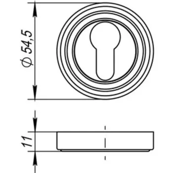 Накладка под цилиндр Punto ET ML SN/CP-3, цвет матовый хром/хром