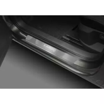 Накладки на пороги Rival для Skoda Karoq 2020-н.в., нерж. сталь, с надписью, 4 шт., NP.5108.3