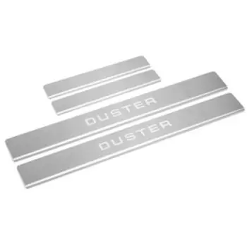 Накладки на пороги Rival, Renault Duster II 2021-н.в., нерж. сталь, с надписью, 4 шт., NP.4706.3