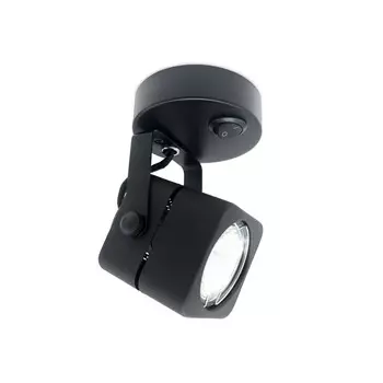 Накладной поворотный Светильник Ambrella light с выключателем GU10/LED max 10 Вт, 60x60x130 мм, цвет чёрный