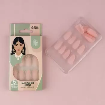 Накладные ногти «Естественные», 24 шт., клеевые пластины, форма миндаль, матовый, светло-бежевые