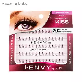Накладные пучки Kiss Ienvy «Классика» Individual Lashes Classic Short Black KPE01C, 70 шт.
